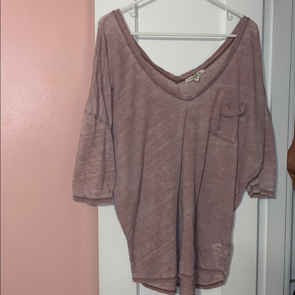 Express off the shoulder quarter sleeve tee
